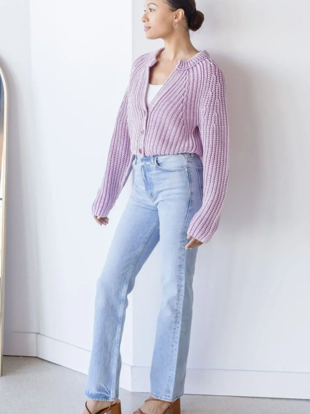 Free People Sweet Nothing Cardi – Spring Fling Light Purple – Size Medium